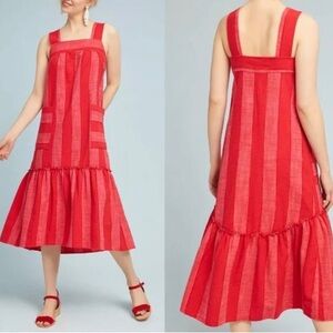 Anthropologie Tonal Striped Midi Dress XL